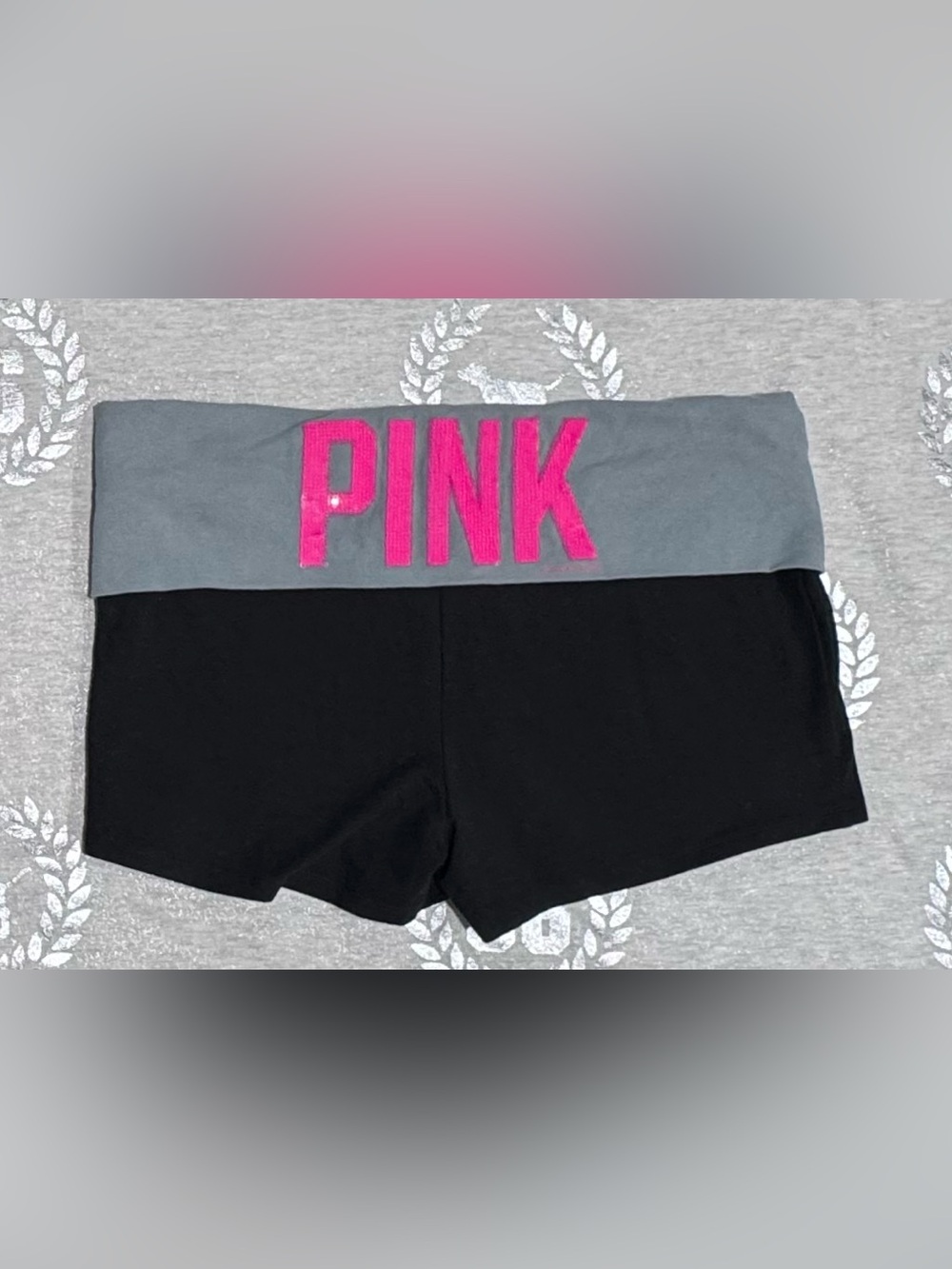 VS PINK VINTAGE BLING YOGA SHORTS LARGE